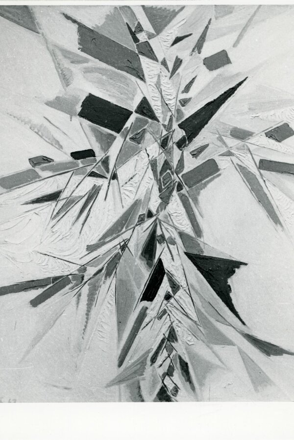 Rozběh, olej 1967, 116x100 cm, z výstavy v Brně, Dům pánů z Kunštátu, 9. 3. – 13. 4. 1969